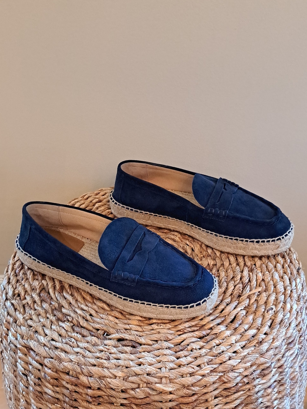 Lauren Ralph Lauren Womens Luize Navy Suede Preppy/Summer Espadrille Loafers 8.5